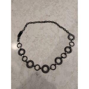 Vintage Nine West Gunmetal Y2K Indie sleeze Chain Belt Circle Adjustable 38'‎